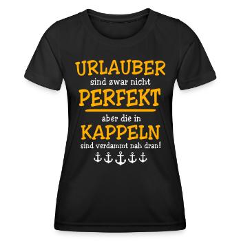 Kappeln Urlaub - Frauen Funktions-T-Shirt - Schwarz - Vorne - AI Model Female 172 light (172cm)