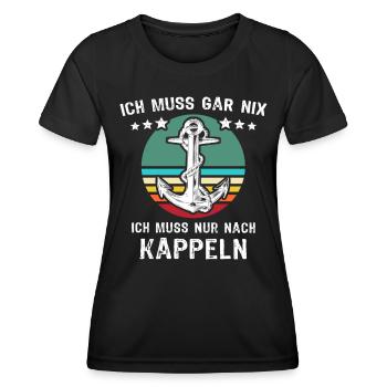 Kappeln Urlaub Sprüche - Frauen Funktions-T-Shirt - Schwarz - Vorne - AI Model Female 172 light (172cm)