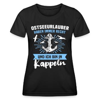 Kappeln Ferien - Frauen Funktions-T-Shirt - Schwarz - Vorne - AI Model Female 172 light (172cm)