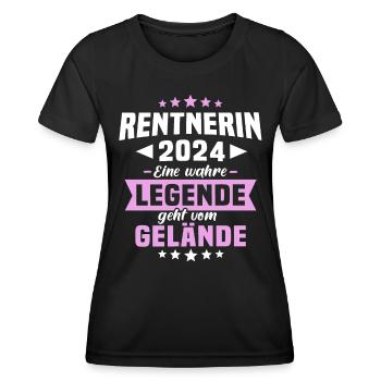 Rentnerin 2024 Ruhestand Rente - Frauen Funktions-T-Shirt - Schwarz - Vorne - AI Model Female 172 light (172cm)