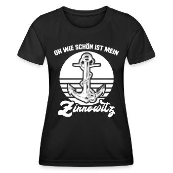 Zinnowitz - Frauen Funktions-T-Shirt - Schwarz - Vorne - AI Model Female 172 light (172cm)