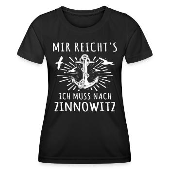 Zinnowitz - Frauen Funktions-T-Shirt - Schwarz - Vorne - AI Model Female 172 light (172cm)