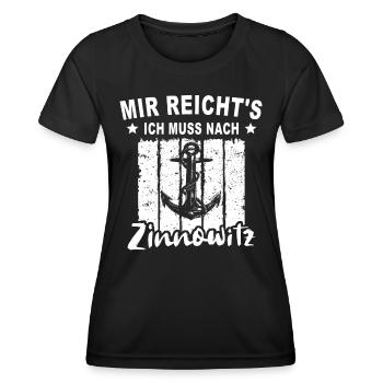 Zinnowitz - Frauen Funktions-T-Shirt - Schwarz - Vorne - AI Model Female 172 light (172cm)