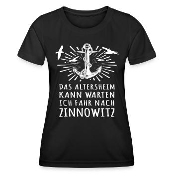 Zinnowitz - Frauen Funktions-T-Shirt - Schwarz - Vorne - AI Model Female 172 light (172cm)