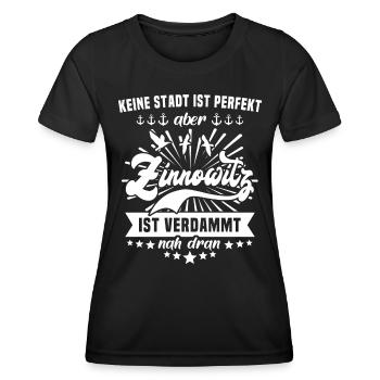 Zinnowitz - Frauen Funktions-T-Shirt - Schwarz - Vorne - AI Model Female 172 light (172cm)