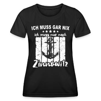Zinnowitz - Frauen Funktions-T-Shirt - Schwarz - Vorne - AI Model Female 172 light (172cm)