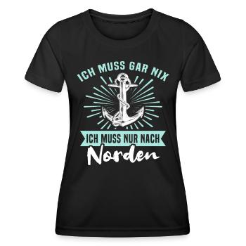 Norden - Frauen Funktions-T-Shirt - Schwarz - Vorne - AI Model Female 172 light (172cm)