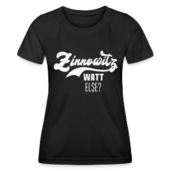 Zinnowitz Anker - Frauen Funktions-T-Shirt - Schwarz - Vorne - AI Model Female 172 light (172cm)