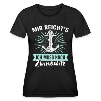 Zinnowitz Zinnowitzer - Frauen Funktions-T-Shirt - Schwarz - Vorne - AI Model Female 172 light (172cm)
