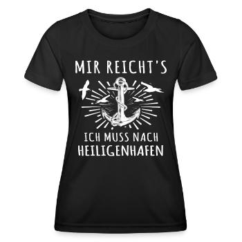 Heiligenhafen - Frauen Funktions-T-Shirt - Schwarz - Vorne - AI Model Female 172 light (172cm)