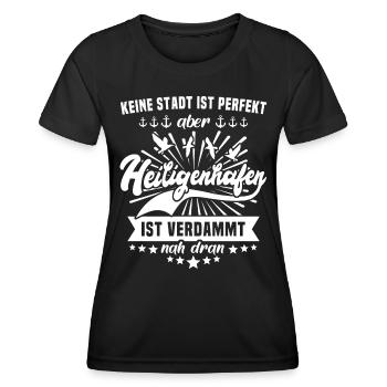 Heiligenhafen - Frauen Funktions-T-Shirt - Schwarz - Vorne - AI Model Female 172 light (172cm)