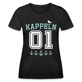 Kappeln Kappelner - Frauen Funktions-T-Shirt - Schwarz - Vorne - AI Model Female 172 light (172cm)