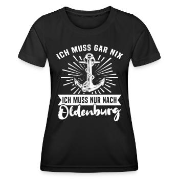 Oldenburg Sprüche - Frauen Funktions-T-Shirt - Schwarz - Vorne - AI Model Female 172 light (172cm)
