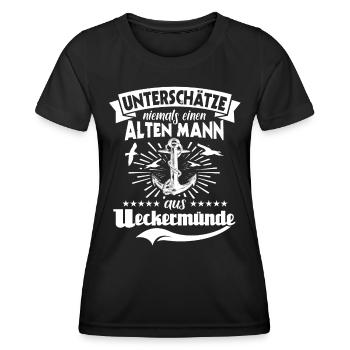 Ueckermünde Sprüche Ueckermünder - Frauen Funktions-T-Shirt - Schwarz - Vorne - AI Model Female 172 light (172cm)