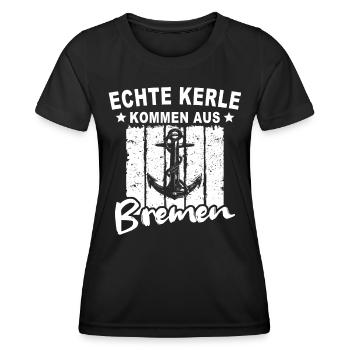 Bremen - Frauen Funktions-T-Shirt - Schwarz - Vorne - AI Model Female 172 light (172cm)