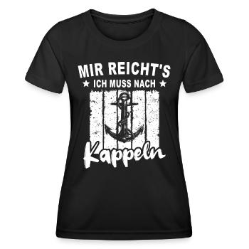 Kappeln - Frauen Funktions-T-Shirt - Schwarz - Vorne - AI Model Female 172 light (172cm)