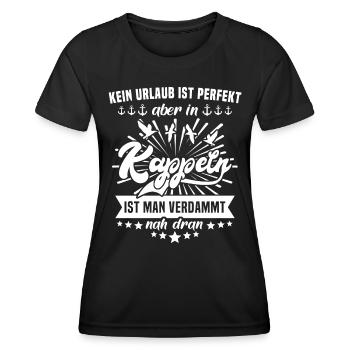 Kappeln - Frauen Funktions-T-Shirt - Schwarz - Vorne - AI Model Female 172 light (172cm)