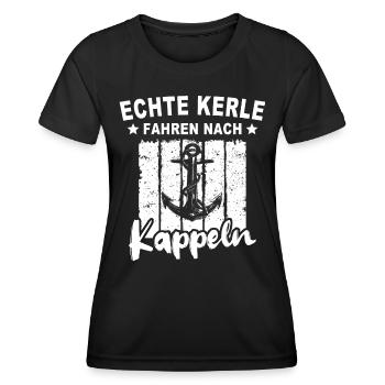 Kappeln - Frauen Funktions-T-Shirt - Schwarz - Vorne - AI Model Female 172 light (172cm)
