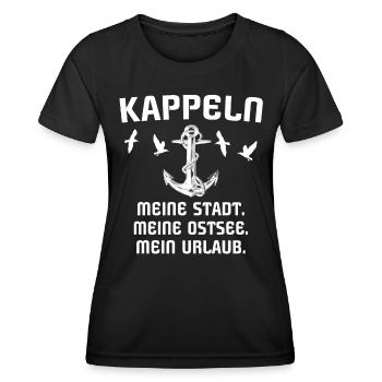 Kappeln - Frauen Funktions-T-Shirt - Schwarz - Vorne - AI Model Female 172 light (172cm)