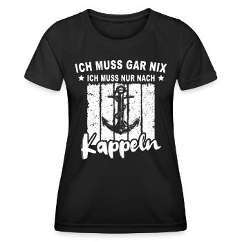 Kappeln - Frauen Funktions-T-Shirt - Schwarz - Vorne - AI Model Female 172 light (172cm)