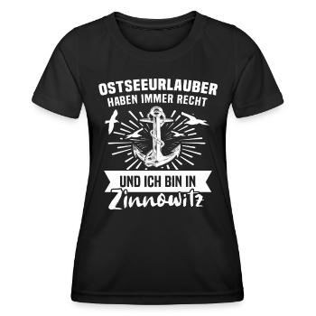 Zinnowitz - Frauen Funktions-T-Shirt - Schwarz - Vorne - AI Model Female 172 light (172cm)
