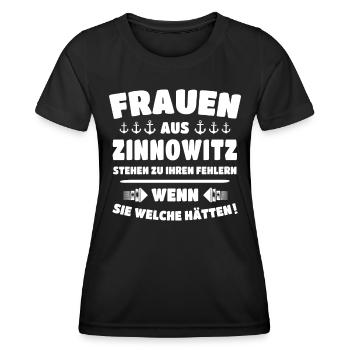 Zinnowitz - Frauen Funktions-T-Shirt - Schwarz - Vorne - AI Model Female 172 light (172cm)