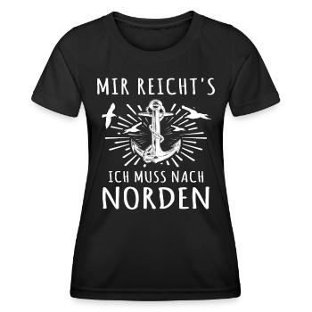 Norden Nordener Norddeutsche - Frauen Funktions-T-Shirt - Schwarz - Vorne - AI Model Female 172 light (172cm)