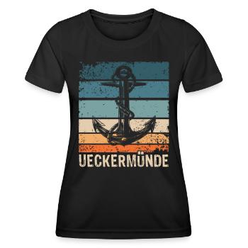 Ueckermünde Sprüche - Frauen Funktions-T-Shirt - Schwarz - Vorne - AI Model Female 172 light (172cm)