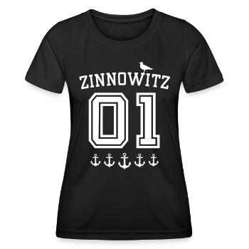 Zinnowitz - Frauen Funktions-T-Shirt - Schwarz - Vorne - AI Model Female 172 light (172cm)