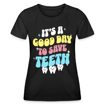 Retro Zahnarzt Dentist - Women's Functional T-Shirt - black - Front - AI Model Female 172 light (172cm)