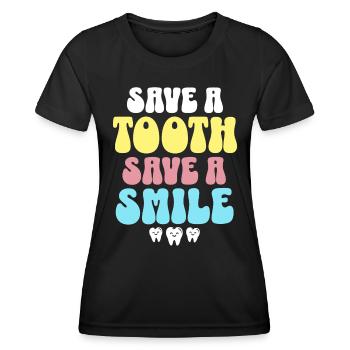 Zahnarzt Zahnpflege Retro Dentist - Frauen Funktions-T-Shirt - Schwarz - Vorne - AI Model Female 172 light (172cm)