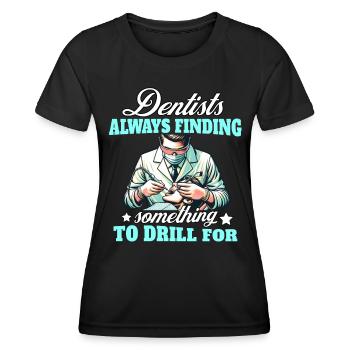Zahnarzt Zahnpflege Dentist - Frauen Funktions-T-Shirt - Schwarz - Vorne - AI Model Female 172 light (172cm)