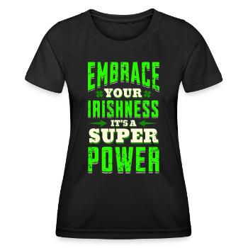 Fête de la Saint-Patrick Irlandais - T-shirt sport Femme - noir - Devant - AI Model Female 172 light (172cm)
