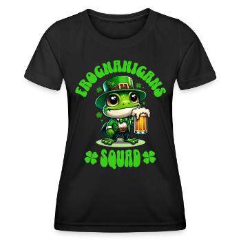 Grenouille de la Saint-Patrick - T-shirt sport Femme - noir - Devant - AI Model Female 172 light (172cm)