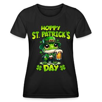 Grenouille de la Saint-Patrick - T-shirt sport Femme - noir - Devant - AI Model Female 172 light (172cm)