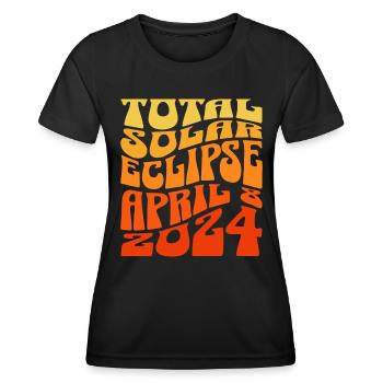 Solar Eclipse April 2024 - Women's Functional T-Shirt - black - Front - AI Model Female 172 light (172cm)