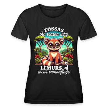 Fossa Madagascar Fossas - T-shirt sport Femme - noir - Devant - AI Model Female 172 light (172cm)