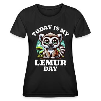 Lemur - Frauen Funktions-T-Shirt - Schwarz - Vorne - AI Model Female 172 light (172cm)