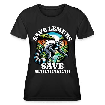 Save Lemurs - Frauen Funktions-T-Shirt - Schwarz - Vorne - AI Model Female 172 light (172cm)