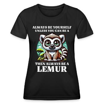 Lemur Sprüche - Frauen Funktions-T-Shirt - Schwarz - Vorne - AI Model Female 172 light (172cm)
