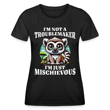 Lemur Spruch - Frauen Funktions-T-Shirt - Schwarz - Vorne - AI Model Female 172 light (172cm)