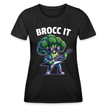 Brocoli - T-shirt sport Femme - noir - Devant - AI Model Female 172 light (172cm)