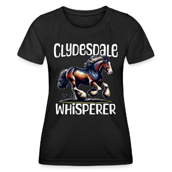 Clydesdale Flüsterer - Frauen Funktions-T-Shirt - Schwarz - Vorne - AI Model Female 172 light (172cm)