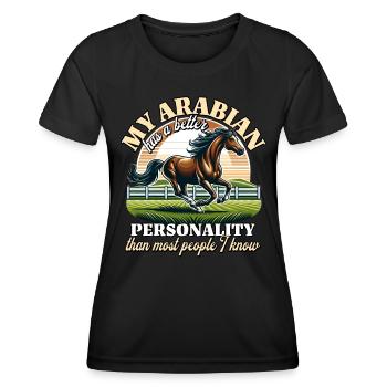 Araber Reiterin - Frauen Funktions-T-Shirt - Schwarz - Vorne - AI Model Female 172 light (172cm)