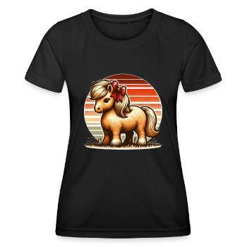 Shetland Pony Reiter - Frauen Funktions-T-Shirt - Schwarz - Vorne - AI Model Female 172 light (172cm)