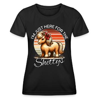 Shetland poney cavalier - T-shirt sport Femme - noir - Devant - AI Model Female 172 light (172cm)