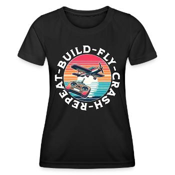 Model Airplane RC Airplane - Women's Functional T-Shirt - black - Front - AI Model Female 172 light (172cm)