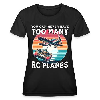 Maquette d’avion Avion RC - T-shirt sport Femme - noir - Devant - AI Model Female 172 light (172cm)