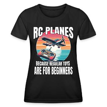 Model Airplane RC Airplane - Women's Functional T-Shirt - black - Front - AI Model Female 172 light (172cm)