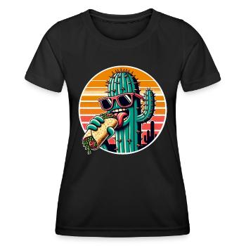 Cactus - T-shirt sport Femme - noir - Devant - AI Model Female 172 light (172cm)